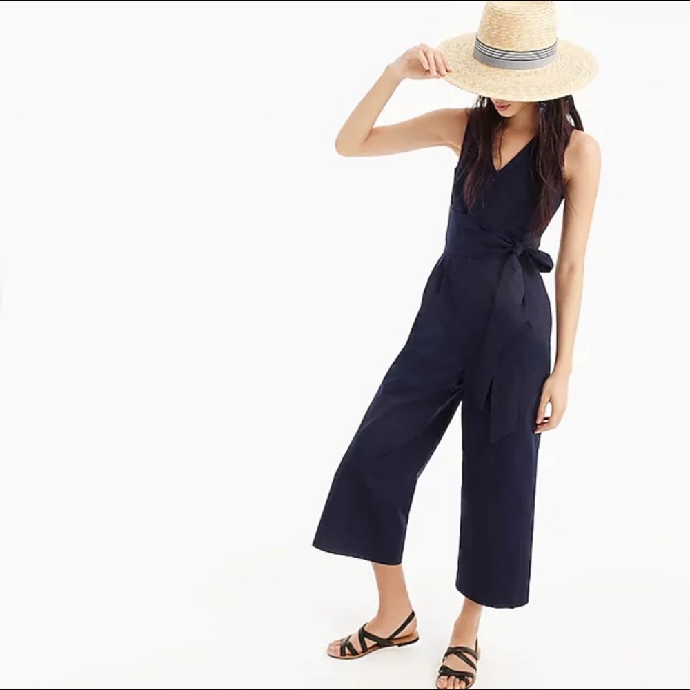 J. Crew Wrap Tie Jumpsuit | Navy Size 4